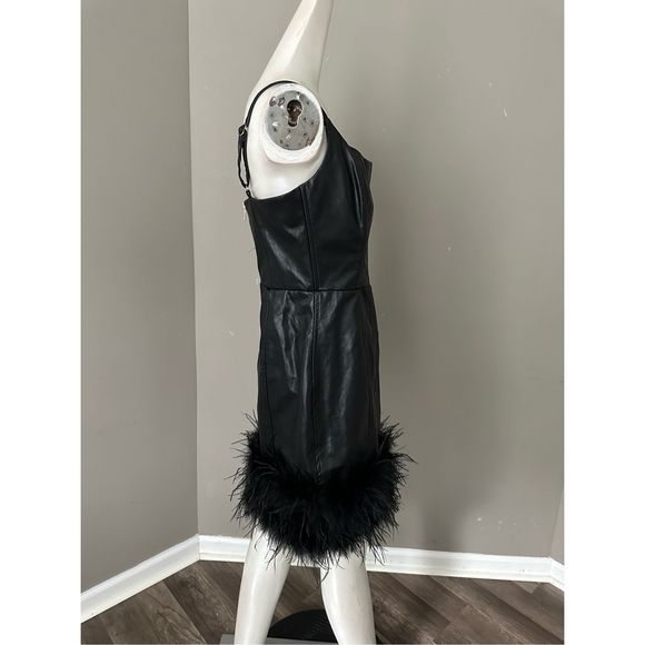 Line & Dot Lou Feather Dress in Black - Picture 8 of 10